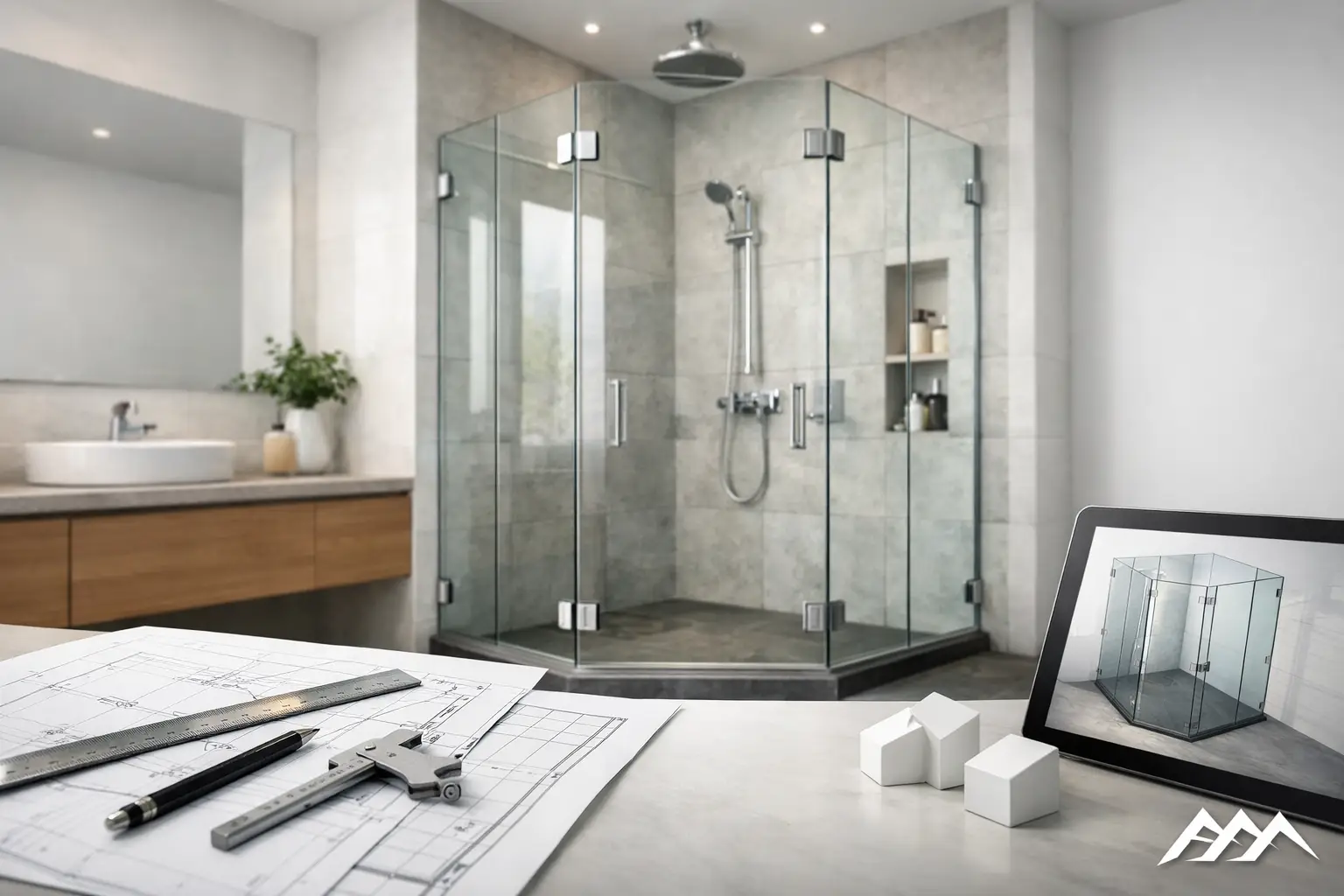 U-Dusche aus Glas passgenau planen
