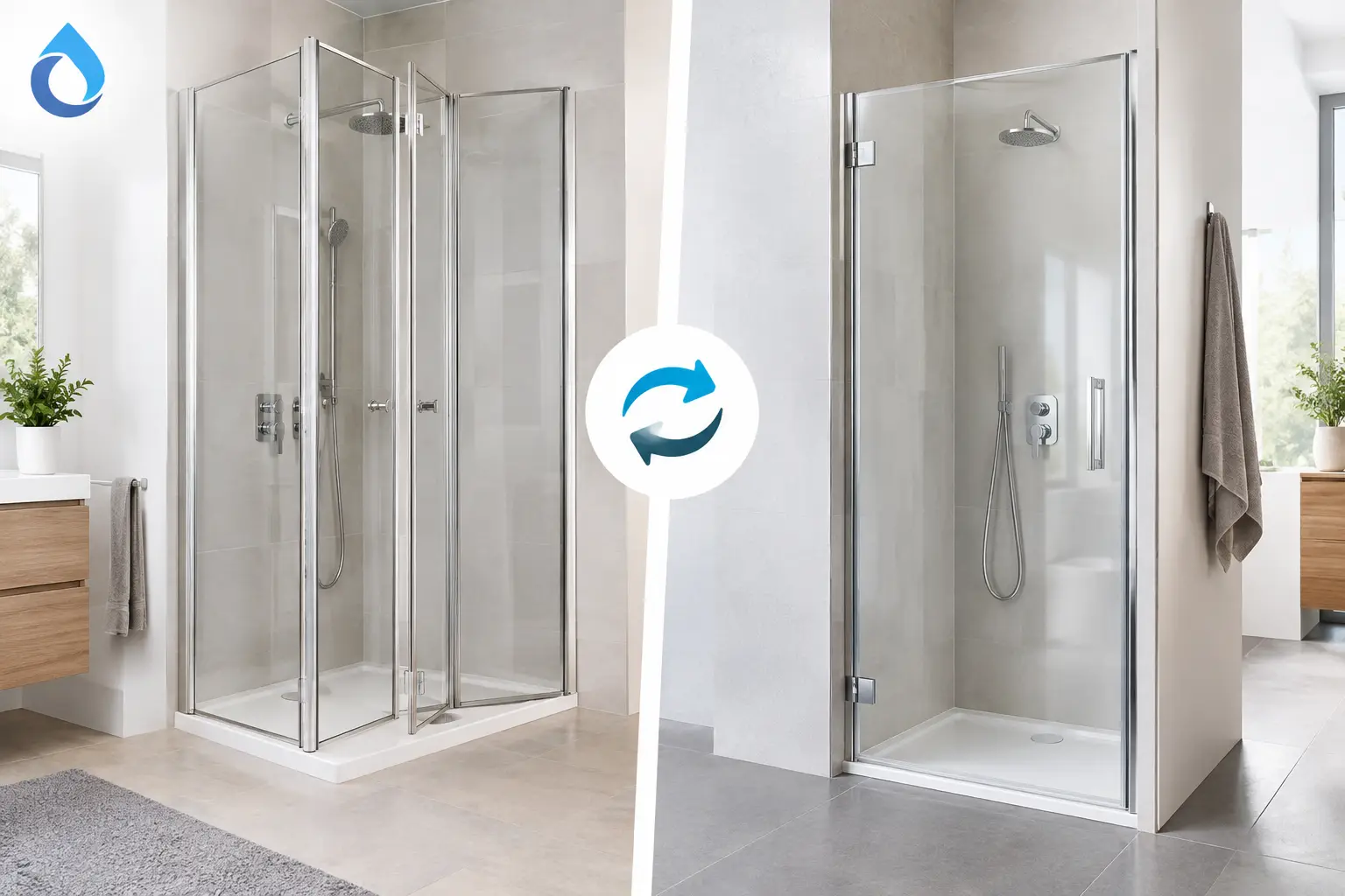 Falttür versus Drehtür Dusche im Vergleich